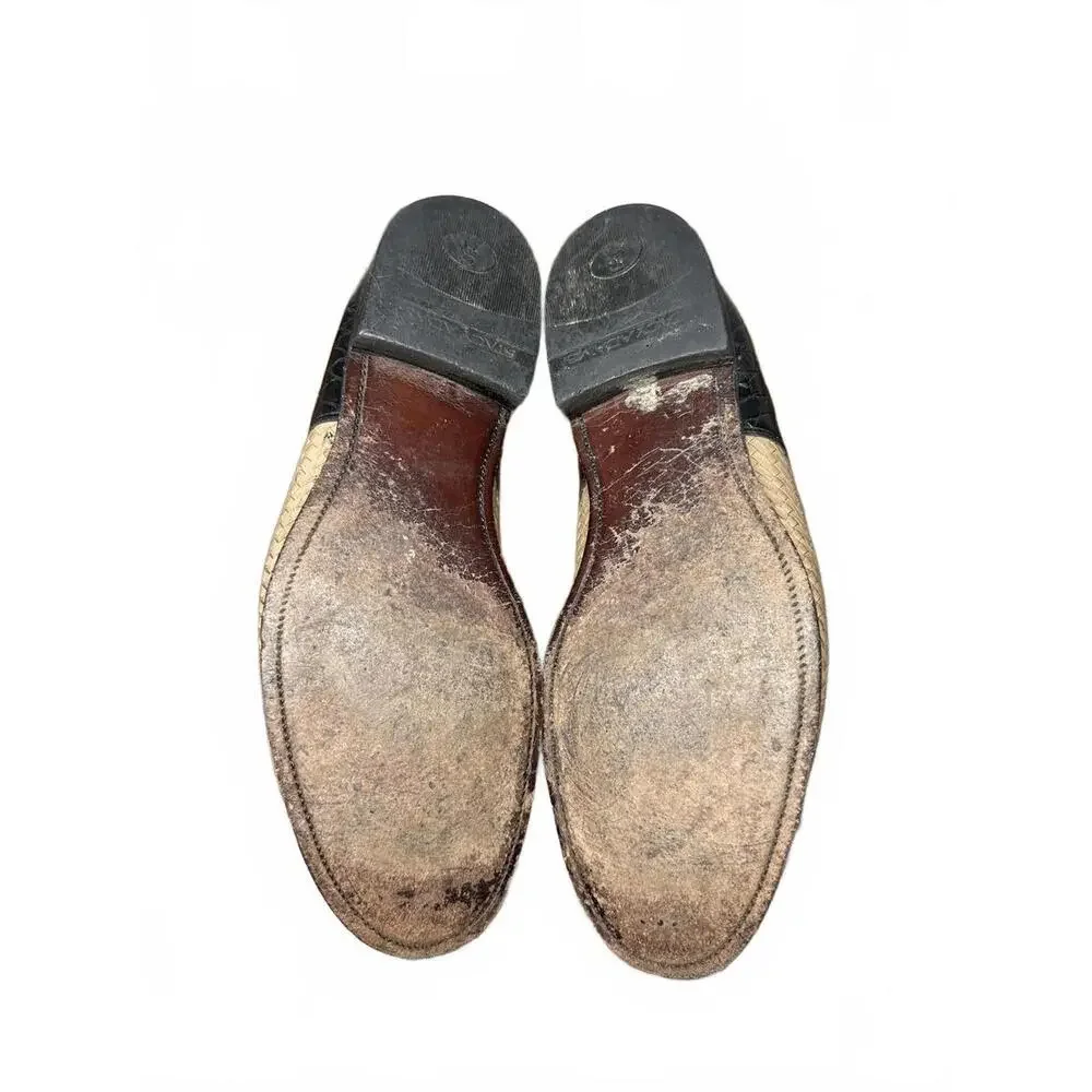 Vintage Stacy Adams Madison Oxford Dress Shoes Crocodile Toe Cap Woven - Size 10